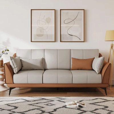 Spacious grey leather sofa The best furniture shop in kozhikode